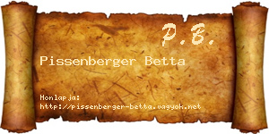 Pissenberger Betta névjegykártya